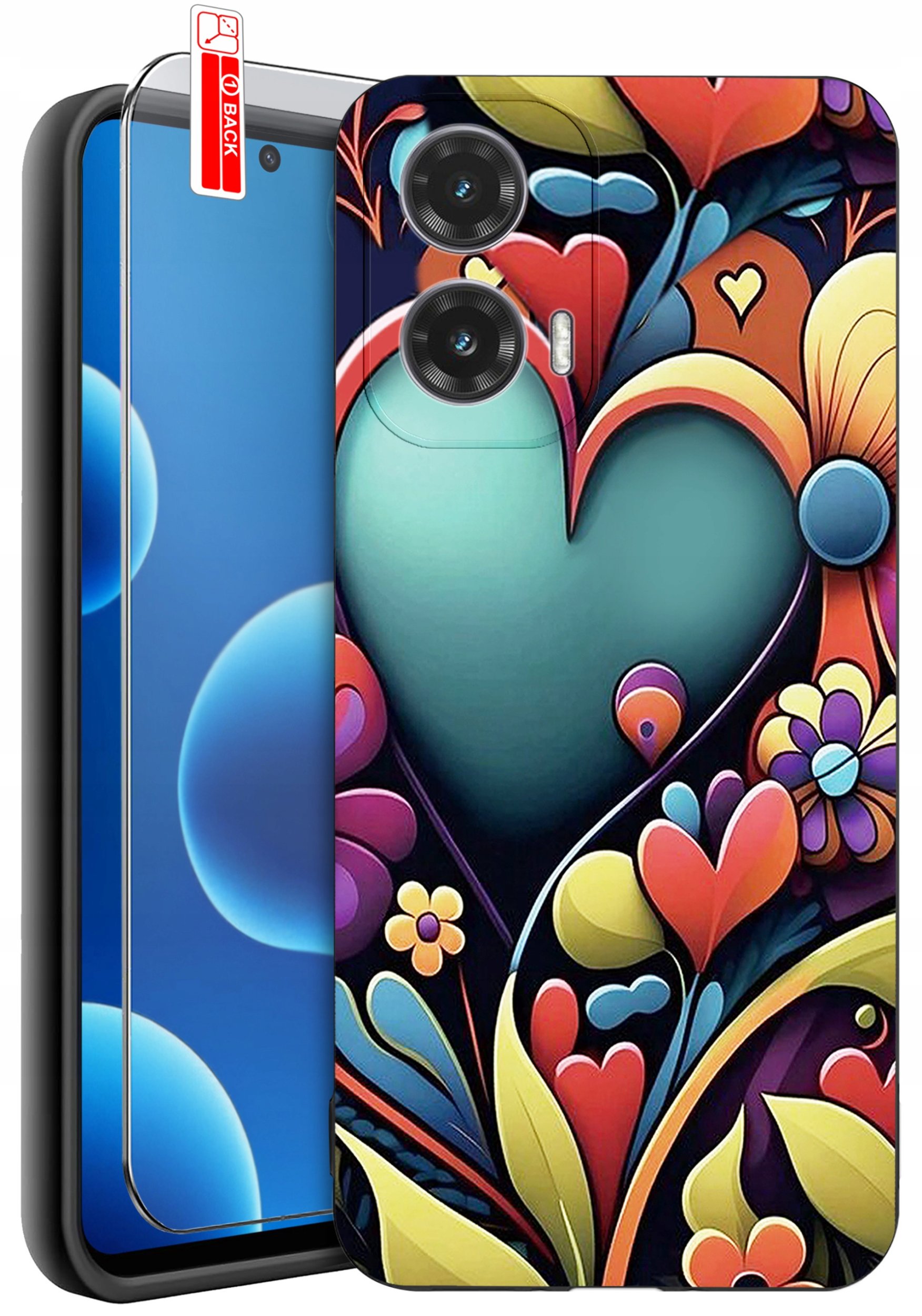 ETUI do Motorola Moto G45 5G | WZORY | SILIKONOWE MATT CASE + SZKŁO 9H