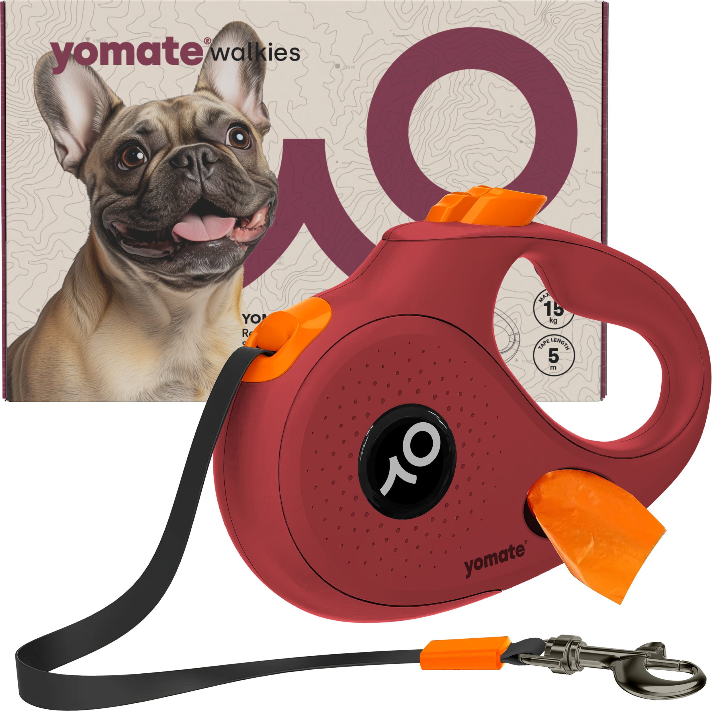 YOMATE! SMYCZ AUTOMATYCZNA DLA MAŁEGO PSA ZWIJANA Z BLOKADĄ