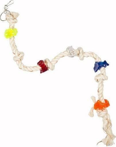 Duvo+ DUVO+ ZABAWKA DLA PTAKÓW SZNUR + 3 WĘZŁY Z OZDOBAMI 4745041