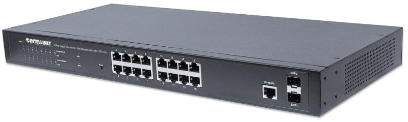 Switch Intellinet Network Solutions GIGABIT 16X 10/100/1000 RJ45 POE+ 2X SFP MANAGED ZARZADZALNY (561341)