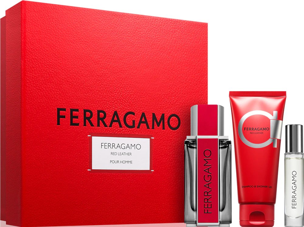 Ferragamo Red Leather Pour Homme Żel Pod Prysznic 100Ml + Miniaturka 10Ml + Woda Perfumowana - 100Ml