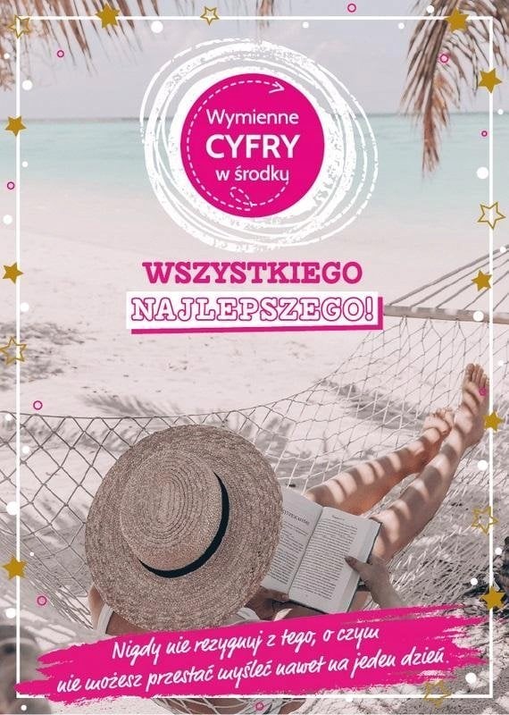 KUKARTKA Karnet Urodziny wymienne cyfry