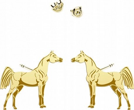 Radziszewska Jewellery Pozłacane Kolczyki Koń Arabski