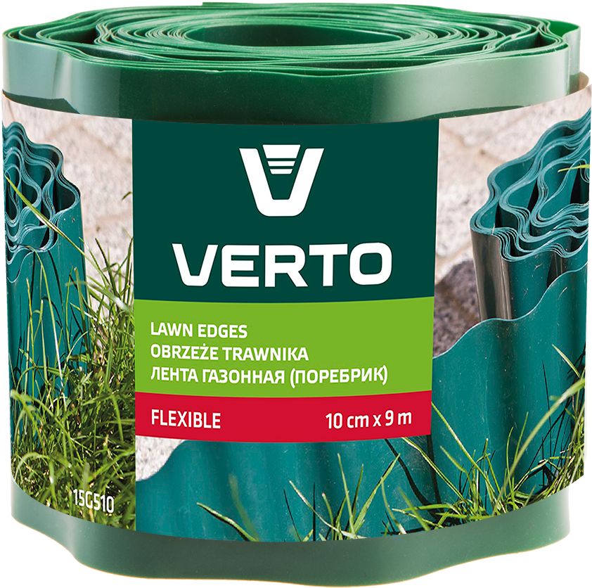 Verto Obrzeże trawnika 10 cm x 9 m, zielone (15G510)