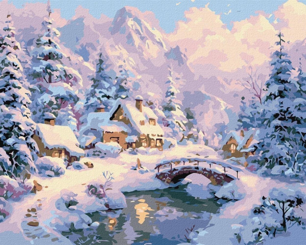 Malowanie po numerach - Zimowy spokój 40x50cm