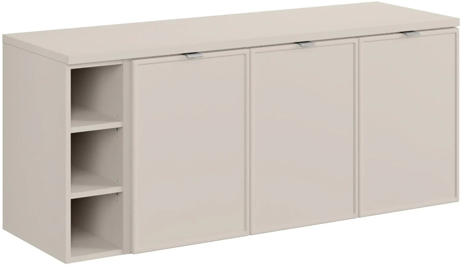 Szafka pod umywalkę nablatową BELLA CASHMERE 120cm kaszmirowa - zestaw 140 cm z regałem i blatem COMAD