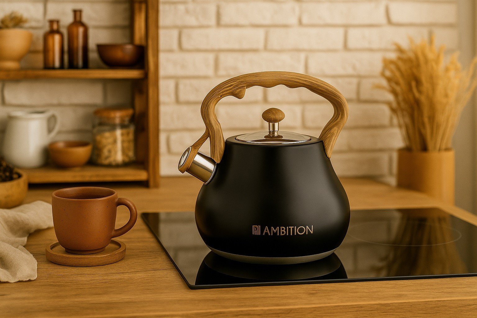 Czajnik tradycyjny z gwizdkiem 2 L Flavio czarny