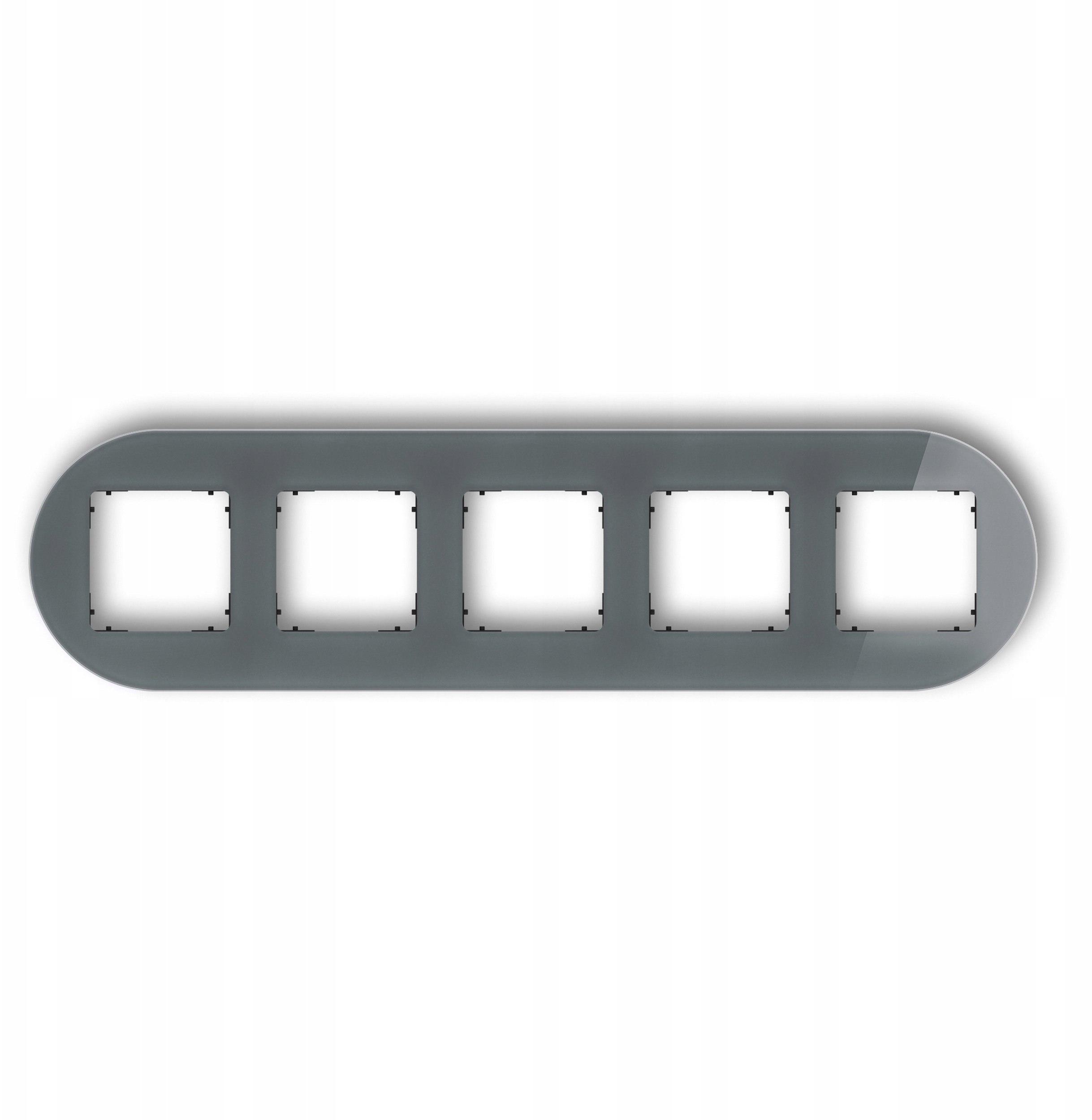 ICON Ramka uniwersalna pięciokrotna okrągła - efekt szkła (ramka: grafitowa spód: czarny) 28-12-IRSO-5