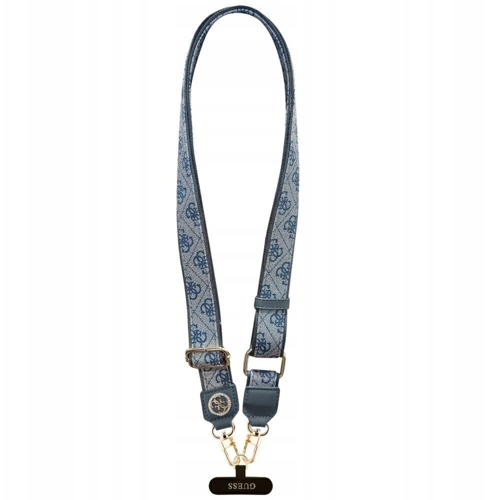 Uniwersalna smycz Guess Universal CBDY 4G Tether Patch Strass Metal Logo niebieski