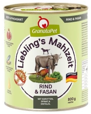 GranataPet Lieblings Mahlzeit wołowina i bażant mokra karma dla psa 800g
