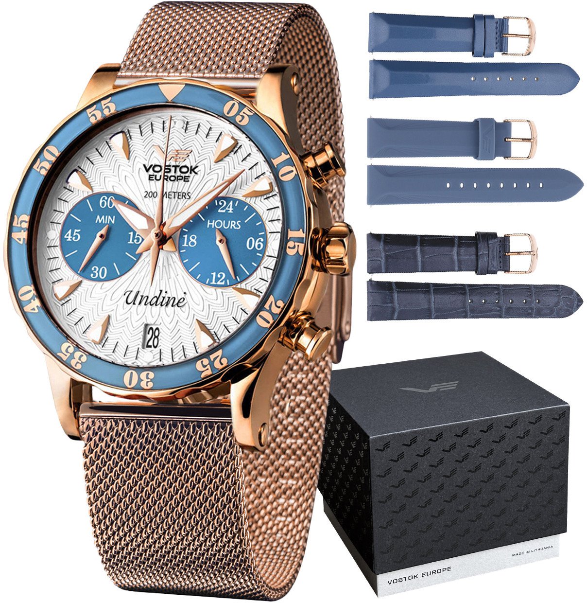 Zegarek damski Vostok Europe VK64-515B527B różowe złoto