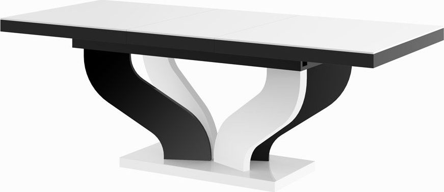 Hubertus Stół VIVA 160(256)x89 biały połysk/czarny połysk rozkładany