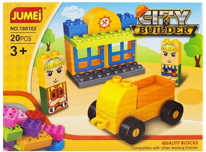 Klocki Jumei 3+ City MIASTO BUDOWA 20 elementów, 26x19cm