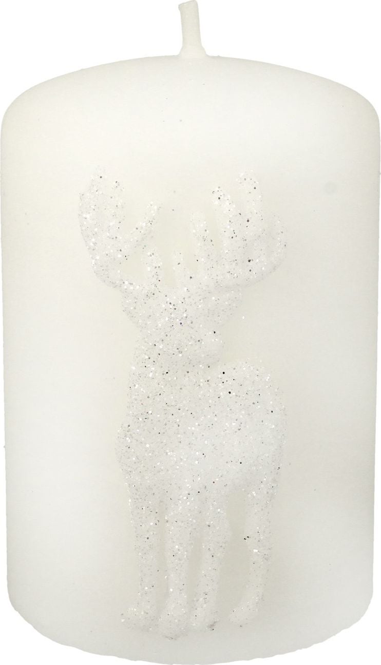 Artman ARTMAN Boże Narodzenie Świeca ozdobna Jeleń biała - walec mały 1szt