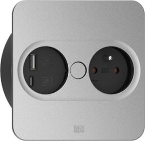 Bachmann TWIST 2 1xUTE 1xUSB A/C 22W 0.2m GST18 srebrny kwadratowy