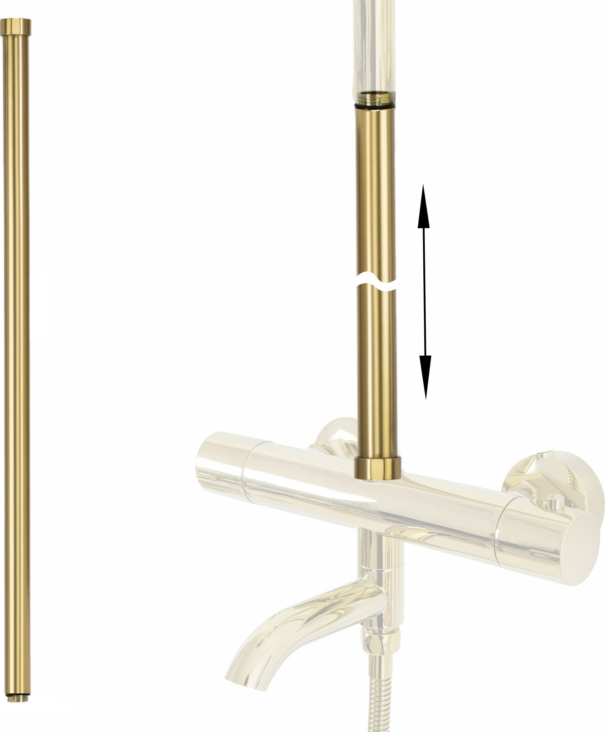 Rea Przedłużka do zestawu wannowo-prysznicowego ZŁOTO SZCZOTKOWANE 60cm