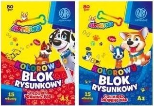 Blok kolorowy A3/15K barwiony (10szt) ASTRA