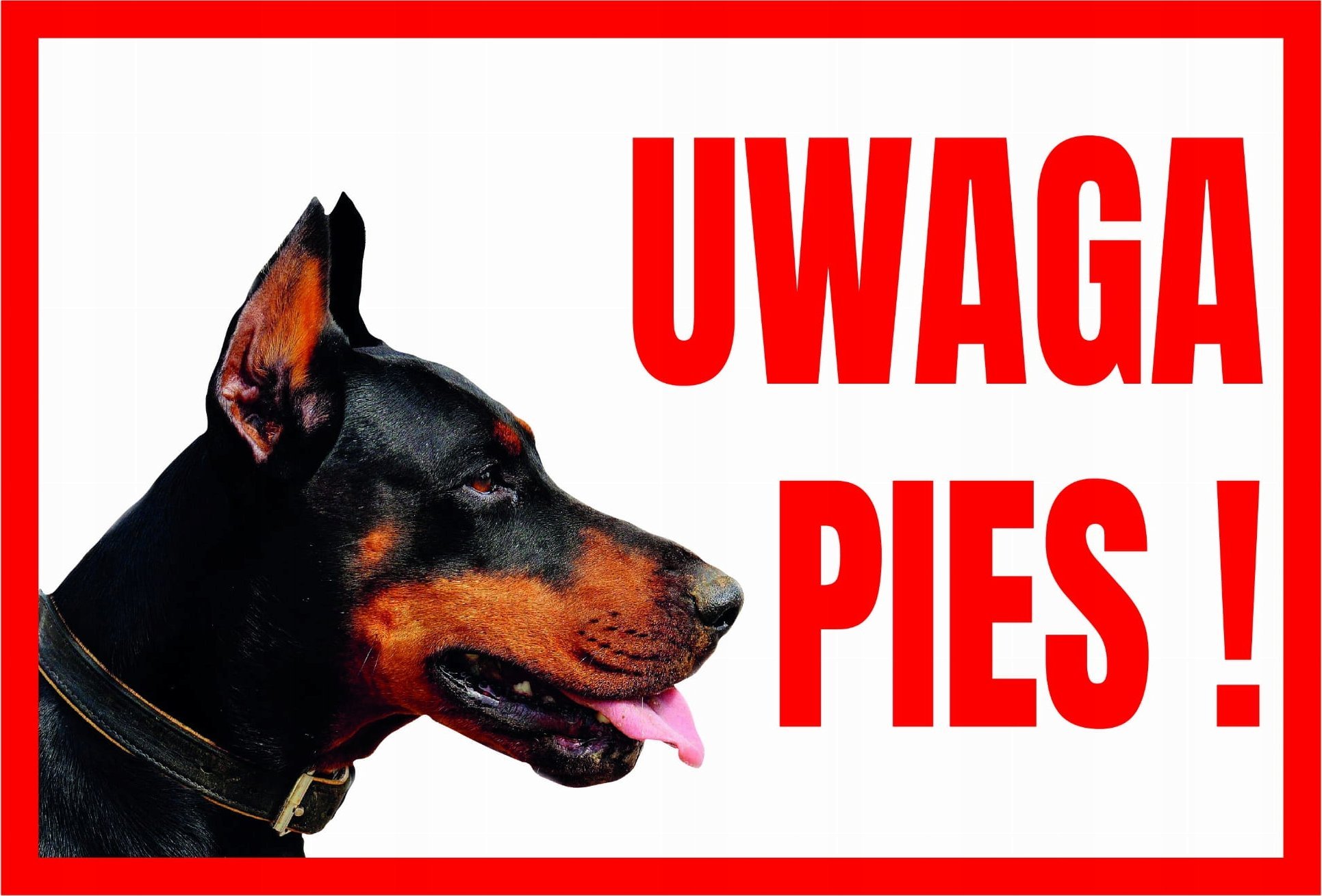 Mój dom Uwaga Pies Doberman - Tabliczka Ostrzegawcza Libres Polska Sp Tup-11 5902082237815