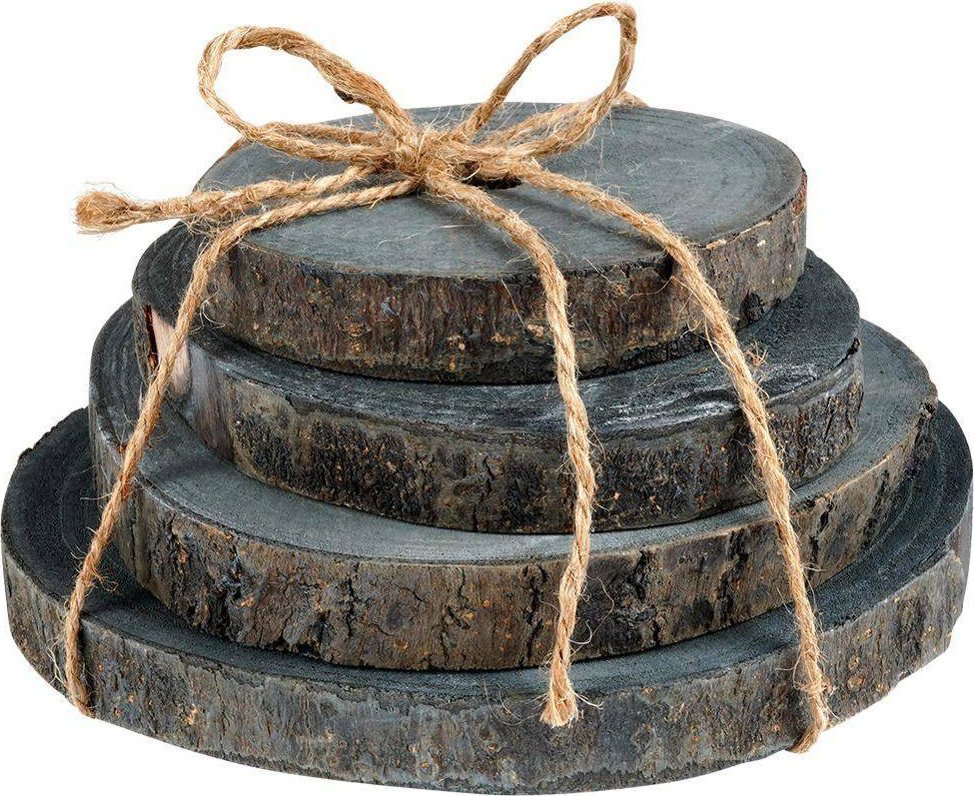 Vilde Plaster drewna z korą szary zestaw 4 szt.