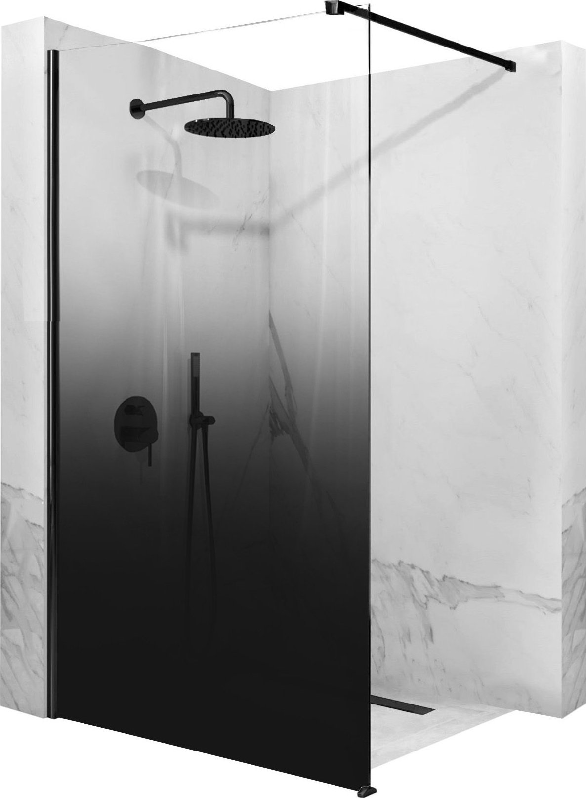 Rea Ścianka prysznicowa Rea Aero Ombre Czarna 120