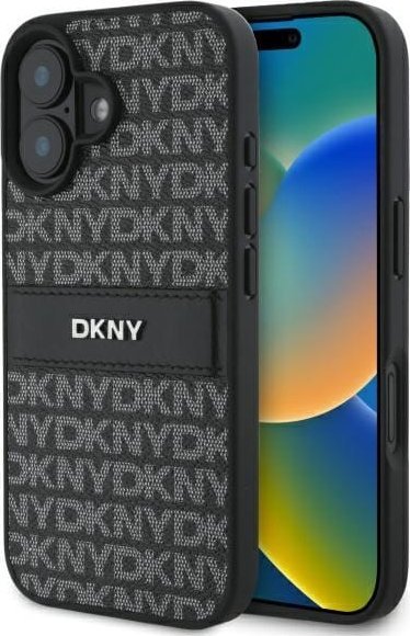 DKNY DKNY DKHCP16SPRTHSLK iPhone 16 6.1" czarny/black hardcase Texture Pattern Tonal Stripe