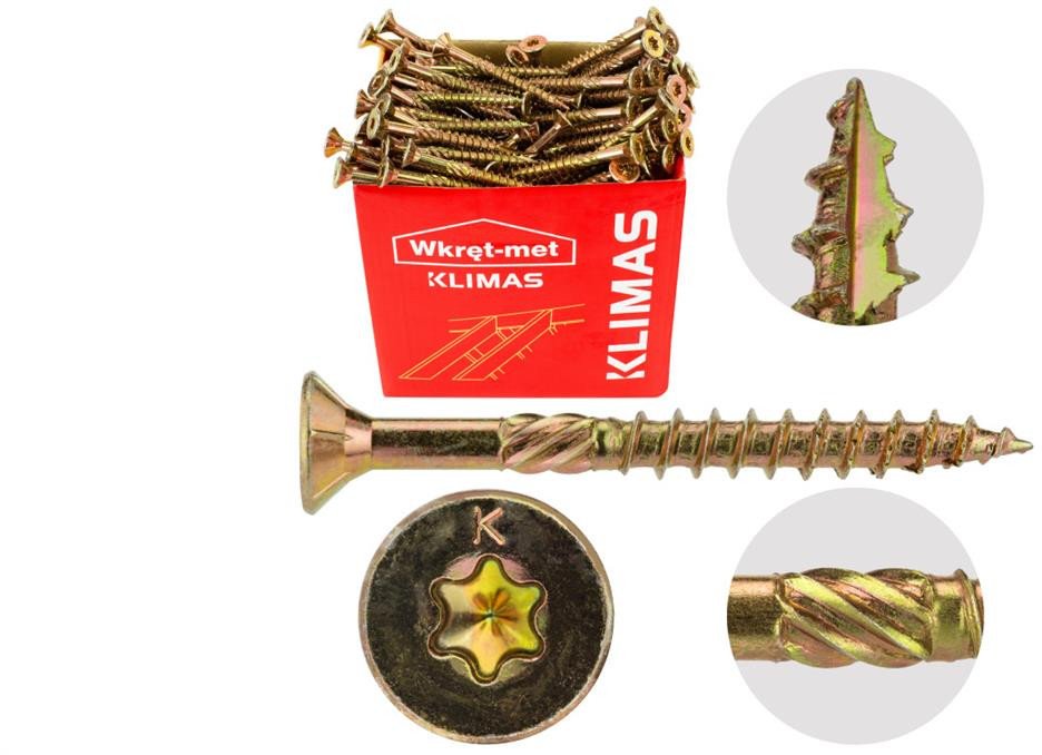 Wkręty ciesielskie z łbem stożkowym i gniazdem TORX 6,0x50 MASTER Wkręt-met /200szt./