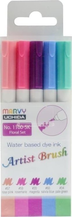 Flamastry Artist Brush Floral 5 kolorów