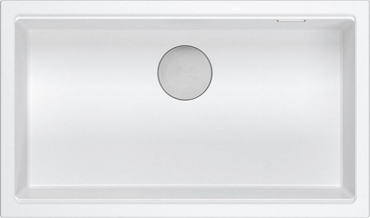 Zlewozmywak GraniteQ LOGAN 110 GraniteQ zlewozmywak snow white 76x44x23,5 cm 1-komorowy podwieszany z syfonem manualnym stal szlachetna