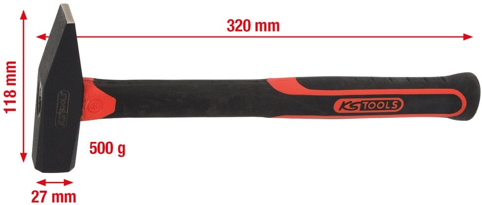 XXX_beta (Beta Tools) Młotek uchwyt z włókna szklanego 500g, KS Tools