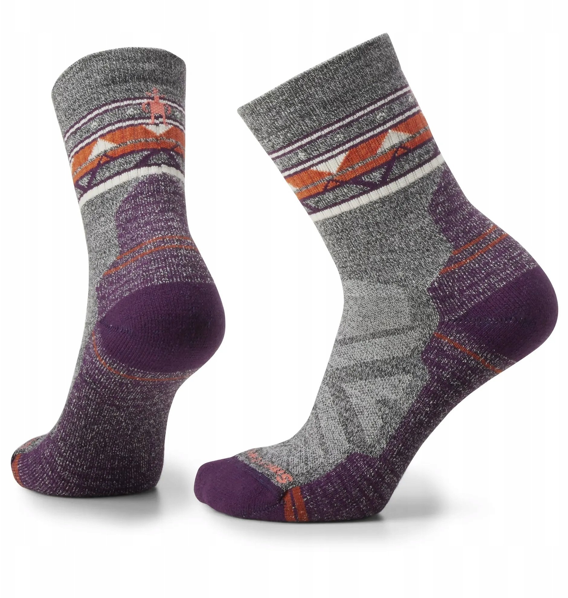 W'S Hike Light Cushion Zig Zag Valley Mid Crew Socks, H85 | ash/charcoal, S