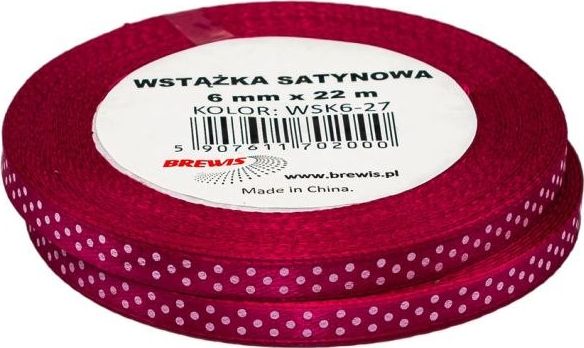 BREWIS Wstążka satynowa BREWIS kropki 12mm x 22m kolor 27 Brewis