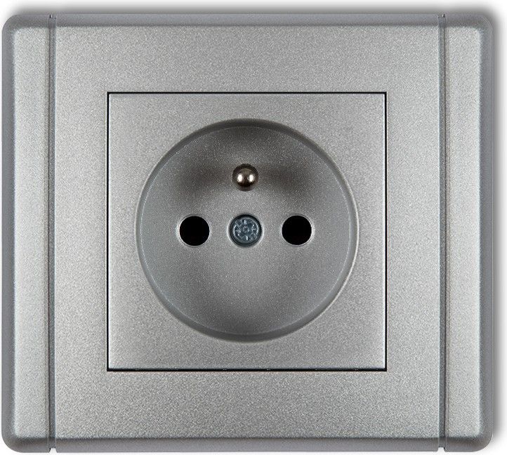 Karlik Gniazdo pojedyncze Flexi z/u 2P+Z srebrny metalik (7FGP-1z)