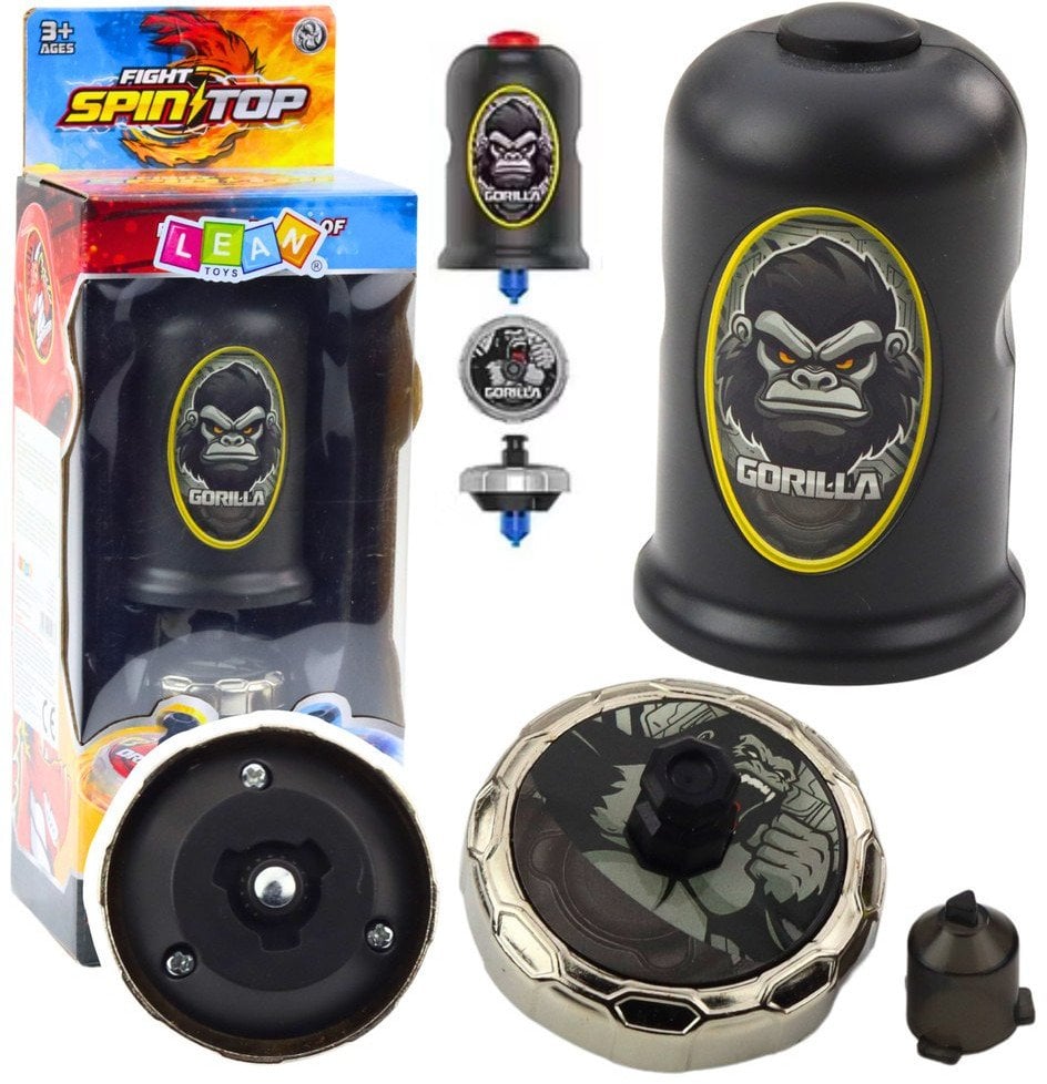 Zestaw Wyrzutnia Z Bączkiem Latający Dysk Goryl Czarny LEAN Toys