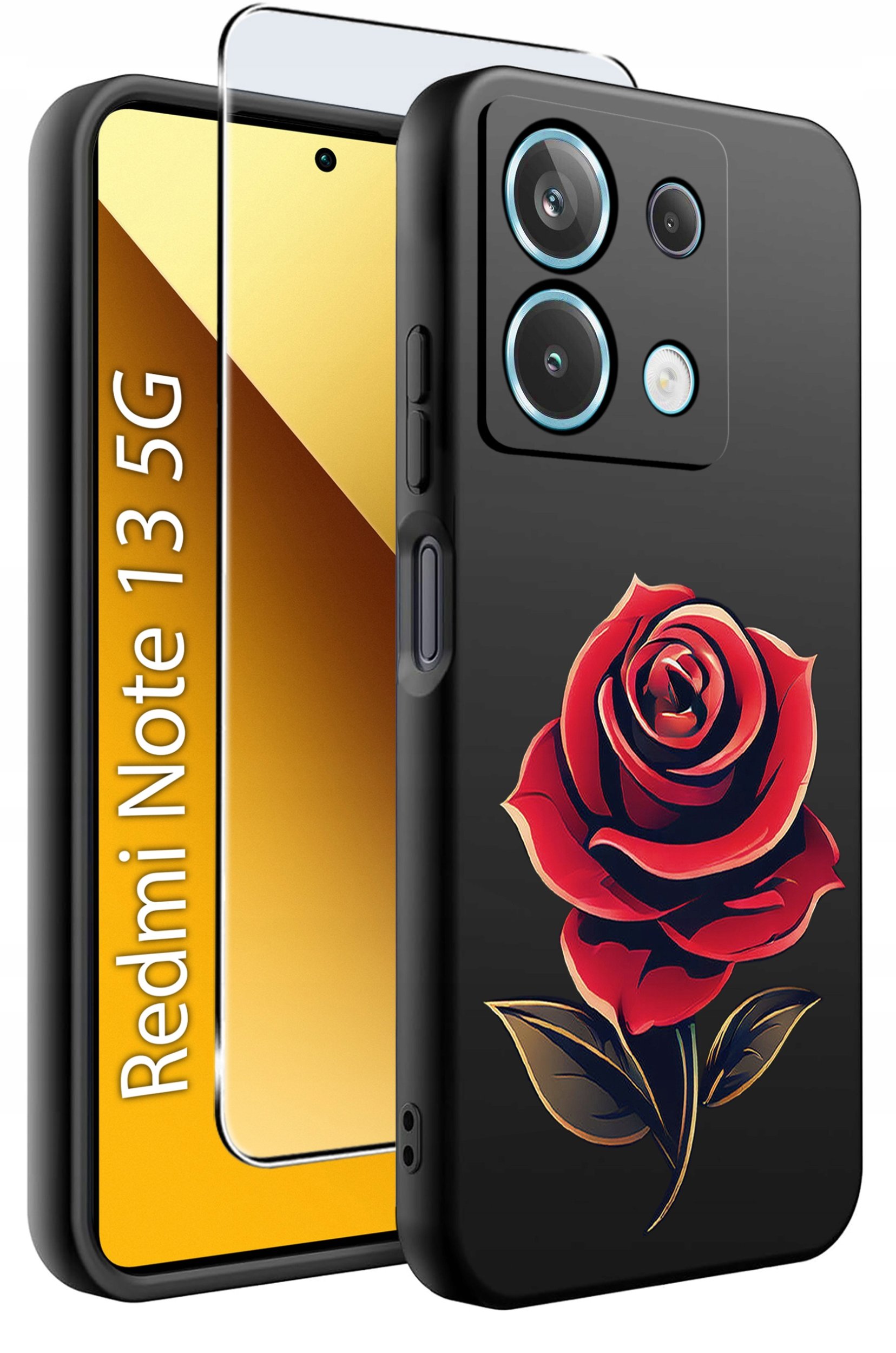 ETUI do Xiaomi Redmi Note 13 5G WZORY |SILIKONOWE MATT CASE +SZKŁO 9H