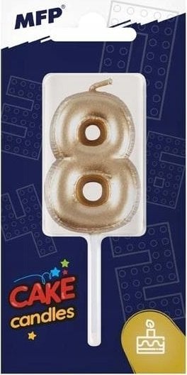 MFP paper świeczka do tortu balon nr 8 złota 8800122