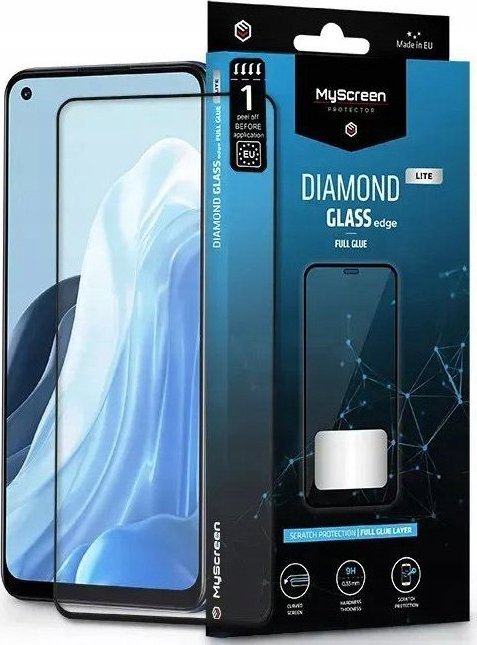 MyScreen Protector MS Diamond Glass Edge Lite FG Oppo Reno cz7 4G/5G czarny/black Full Glue