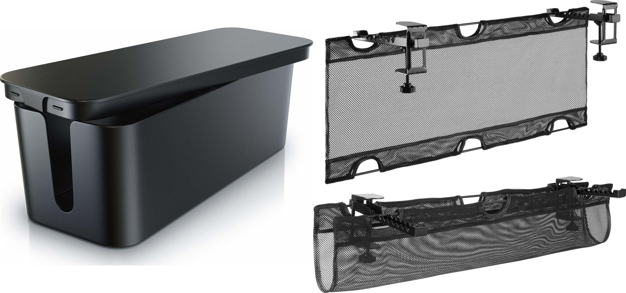 Organizer Mozos Organizer Mozos Maskownica Czarny 1 sztuka (KBO-BK) + Organizer na kable siatka czarny UCM 1