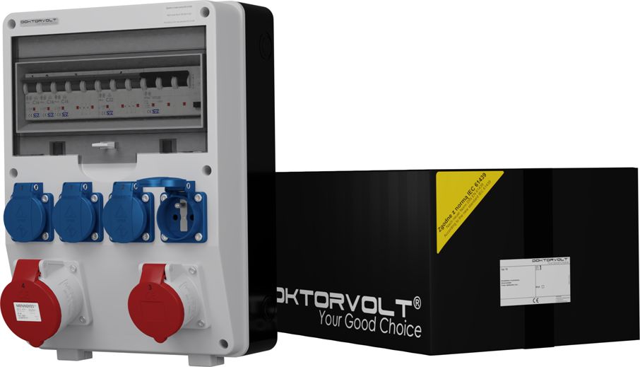 Doktorvolt Rozdzielnica budowlana TD-S/FI 32A 16A 4x230V gniazda Mennekes Doktorvolt 6916