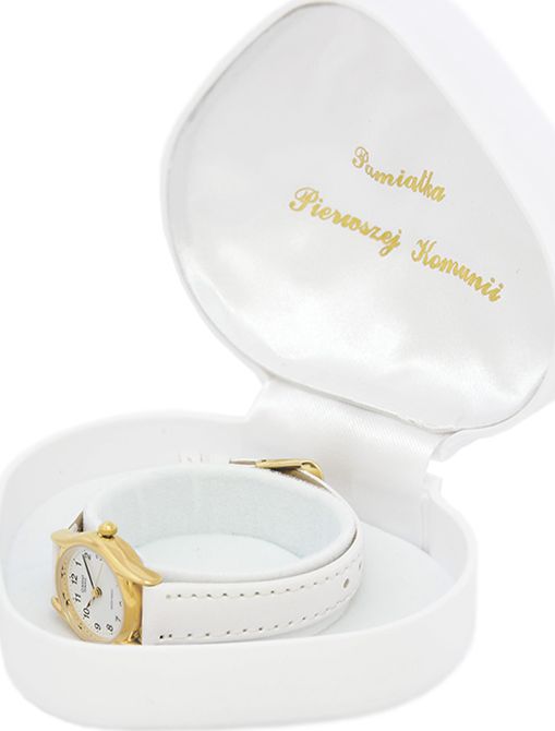 AlleTime Pudełko prezentowe na komunię SERCE - białe