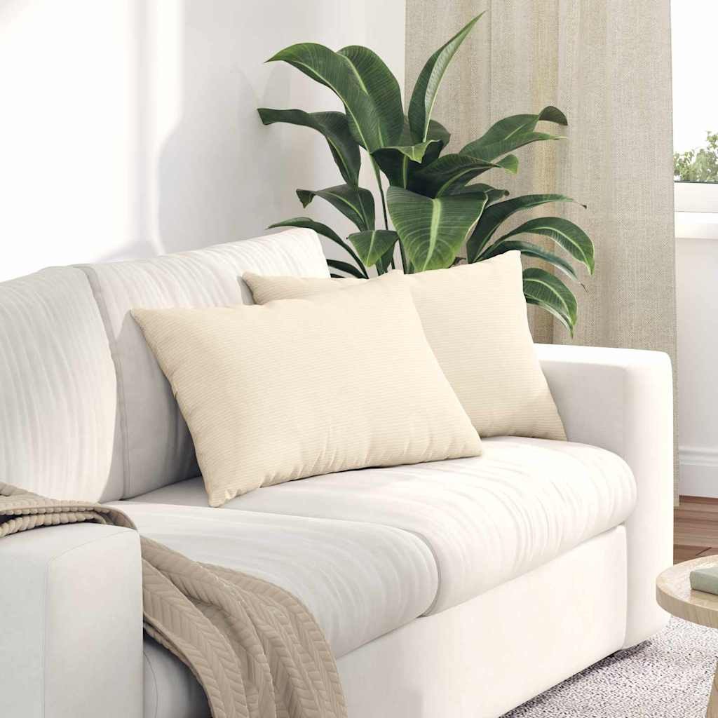 vidaXL Poduszki na sofę 2 pcs Kremowy 60 x 40 cm Tkanina sztruksowa