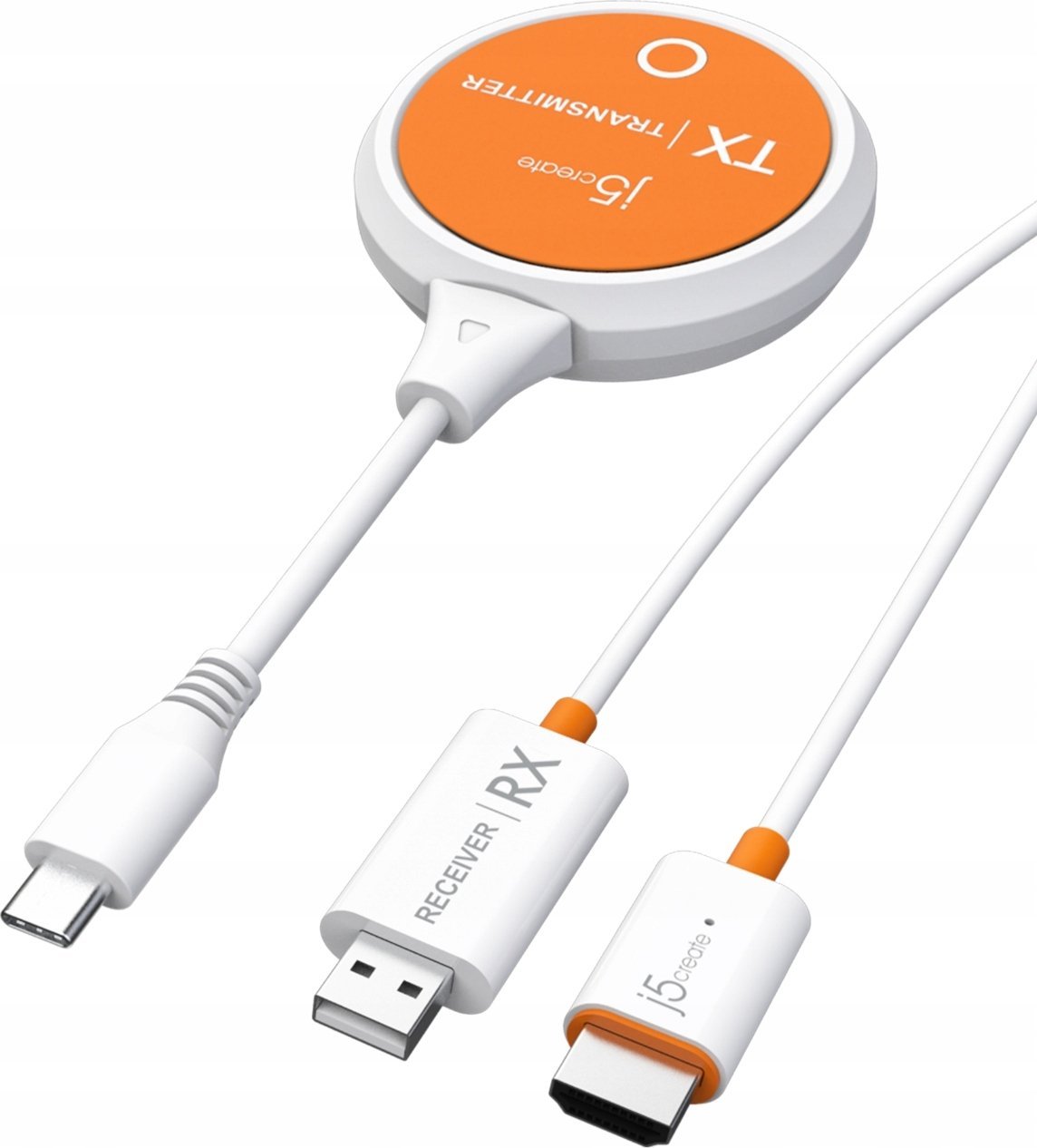 Adapter AV j5create j5create JVAW62 Nadajnik i odbiornik AV Pomarańczowy, Biały