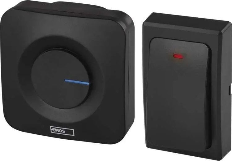 Emos Dzwonek bezprzewodowy Emos P5729B AC, bezbateryjny przycisk, czarny