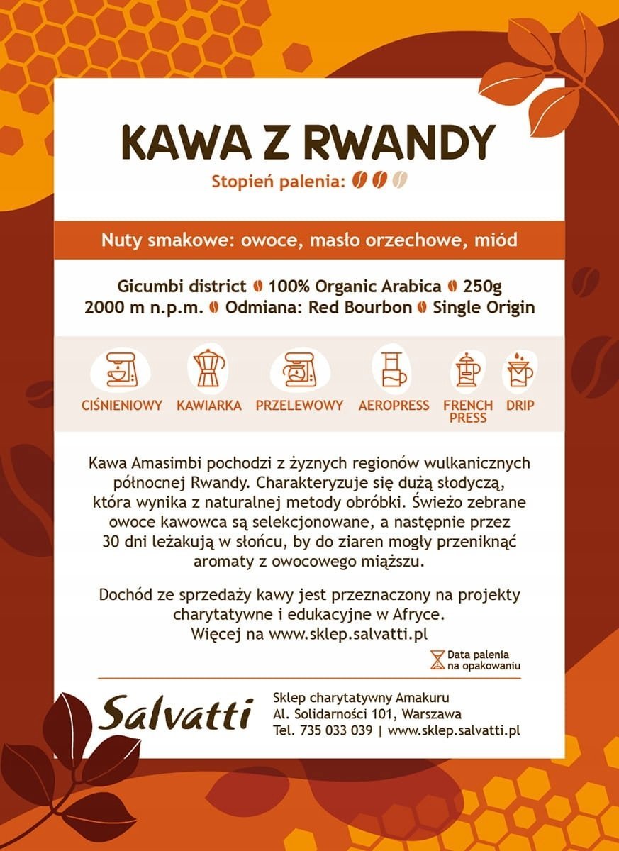 Kawa ziarnista Salvatti Kawa ziarnista Amasimbi 250g