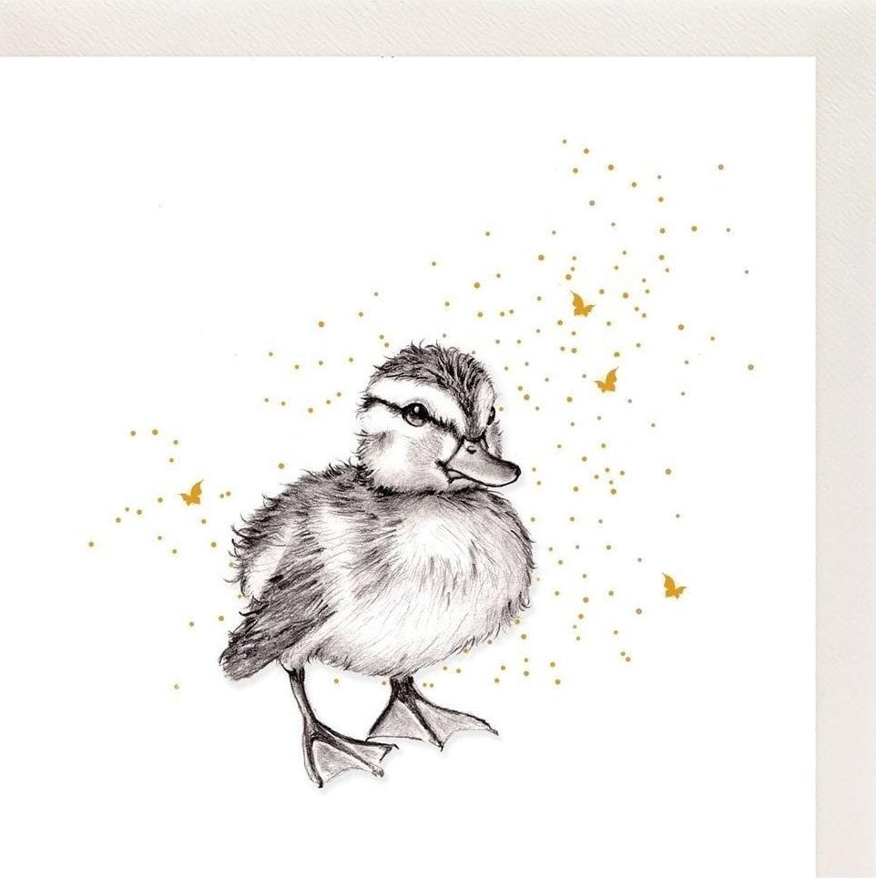 Clear Creation Karnet Złocony kwadrat CL3808_BL Kaczątko