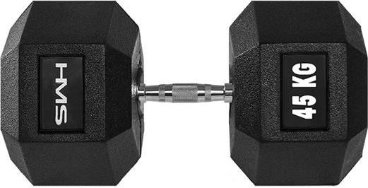 HMS hantel Hex Pro gumowany 1 x 45 kg