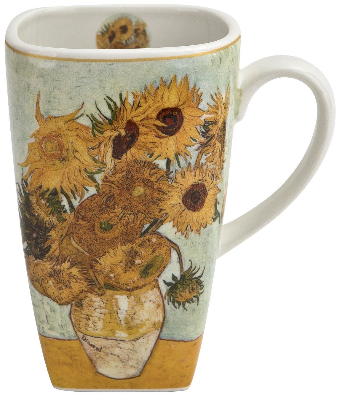 Kwadratowy Kubek porcelanowy 650 ml Sunflowers