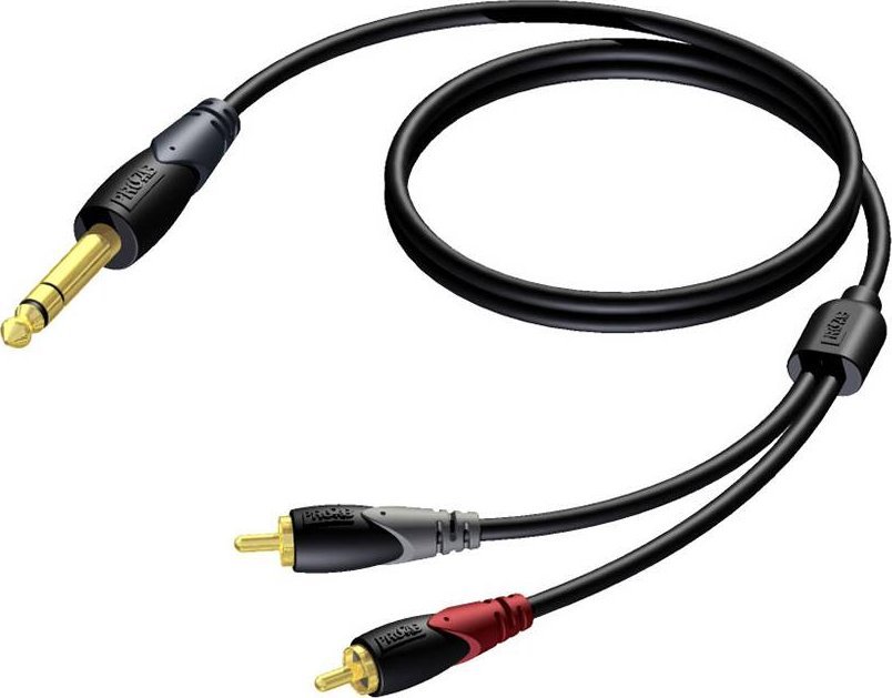 Kabel Procab Kabel PROCAB CLA719/1.5, 6,3 mm jack (M) stereo do 2 x RCA (M) (1,5m)
