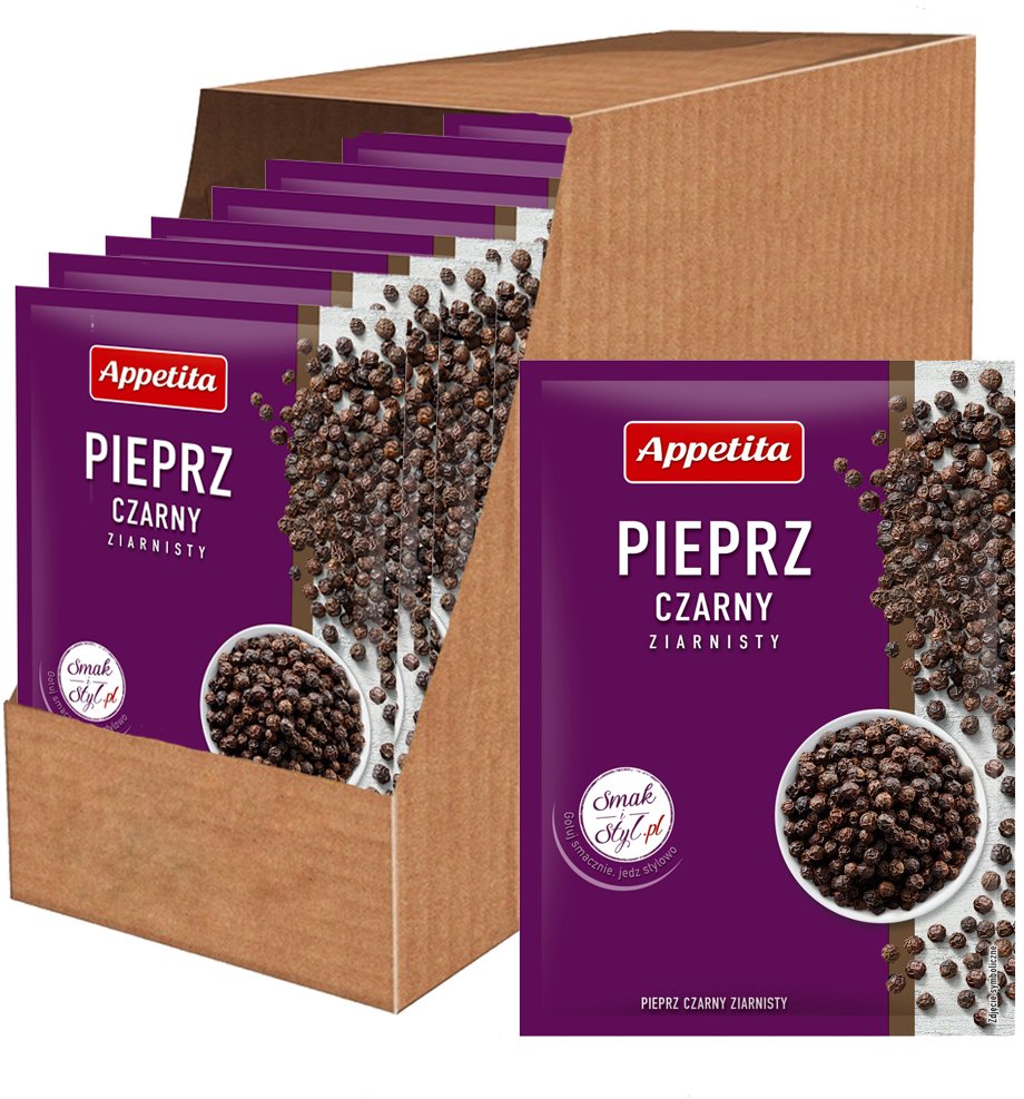 Appetita Czarny pieprz ziarnisty 18 g x 25 sztuk