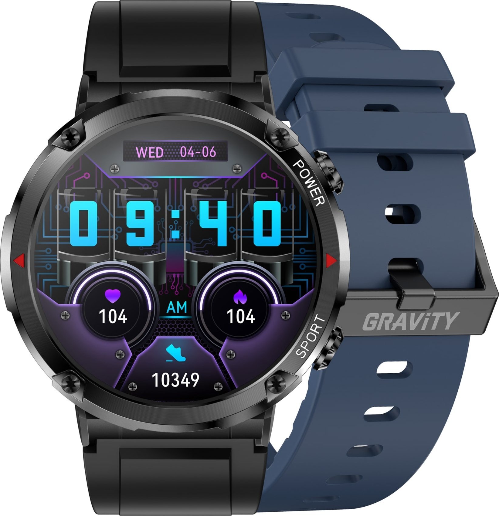 Smartwatch Gravity Zegarek męski SMARTWATCH GRAVITY GT21-5 BK/BU/BK