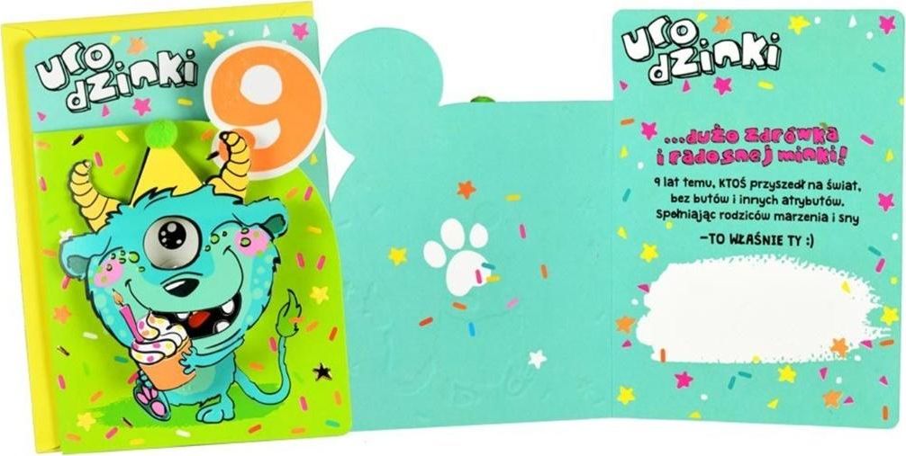 KUKARTKA Karnet B6 DK-803 Urodziny 9 stworek